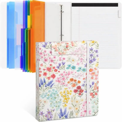 PU Leather 3-Ring Binder Clipboard with Storage & Magnetic Clip (12.4"x10.2")