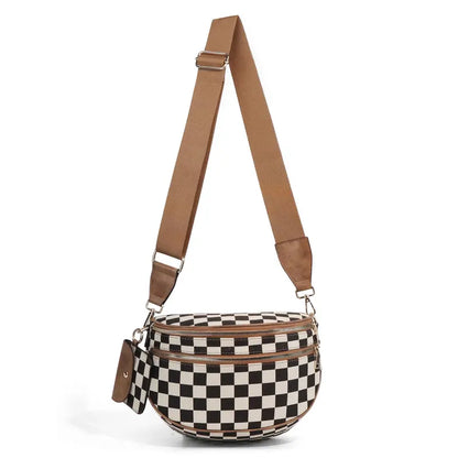 👜Women's Stylish Vintage Plaid Large-Capacity Crossbody Bag👜