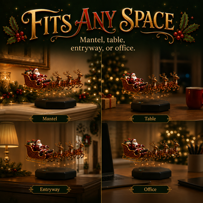 Magnetic Levitation Santa Sleigh – with Lights, Tabletop and Mantel Decorations