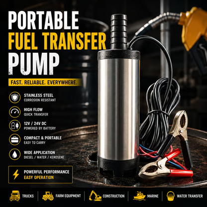 Portable Submersible Pump, Ideal for Diesel, Kerosene & Water