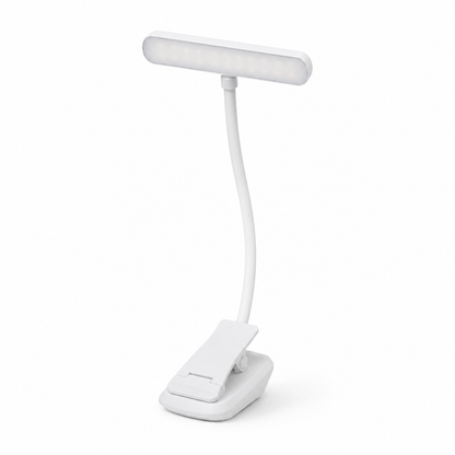 Dual-Head Rechargeable Reading Light – 15 Brightness Modes & Wide Clip