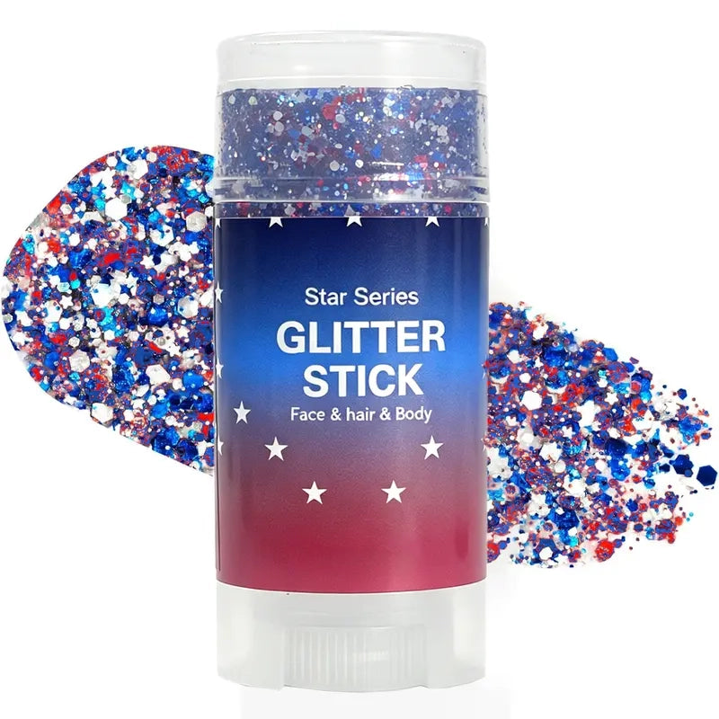 🦅4th of July Glitter Stick✨🔔Red, White & Blue Body & Hair Sparkle