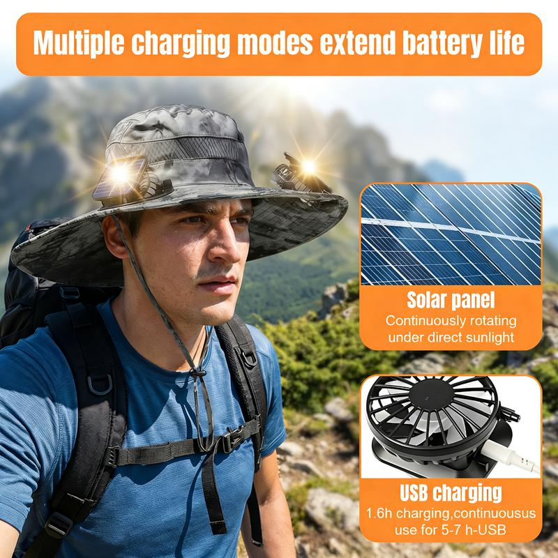 ☀️UPF 50+ Dual Solar Fan Wide Brim Cooling Hat☀️