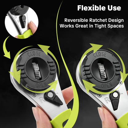 Adjustable ratchet wrench set, suitable for 6-22mm screws