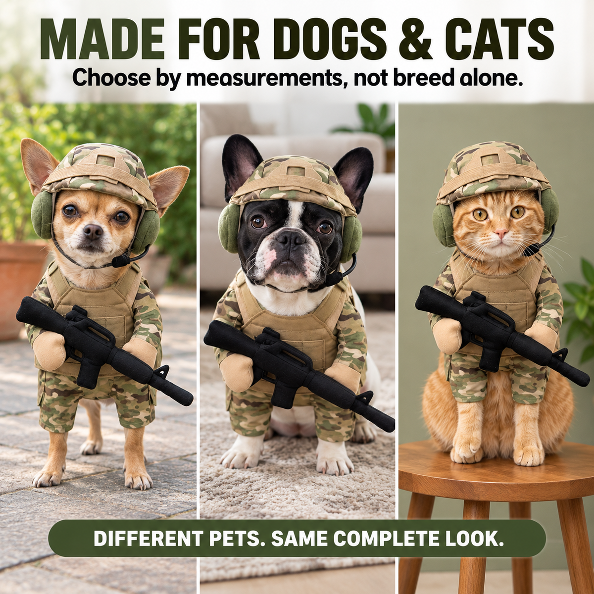 Pet Tactical Character Costume Set