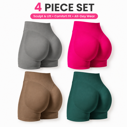 Women's High-Waisted Butt-Lifting Athletic Shorts (4-Pack)