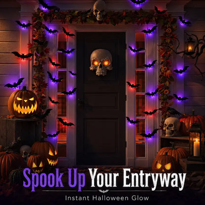 3D Light-Up LED Flying Bats Wall Decor