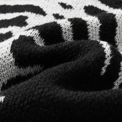 Skeleton Ribcage Oversized Knit Button Cardigan