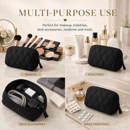 Large Capacity Quilted Fluffy Storage Bag For Women