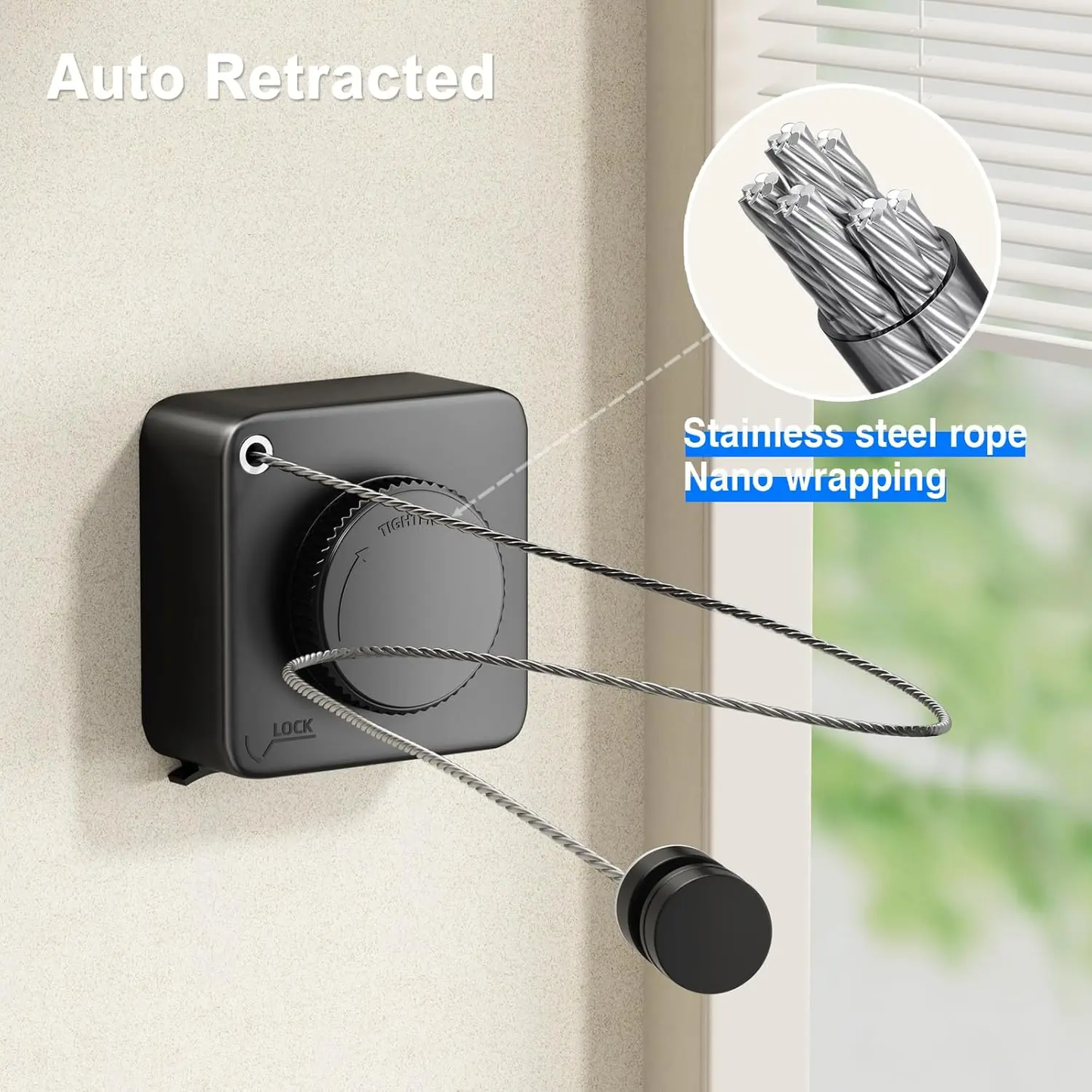 Wall-mounted adjustable telescopic stainless steel clothes rack