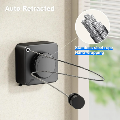 Wall-mounted adjustable telescopic stainless steel clothes rack