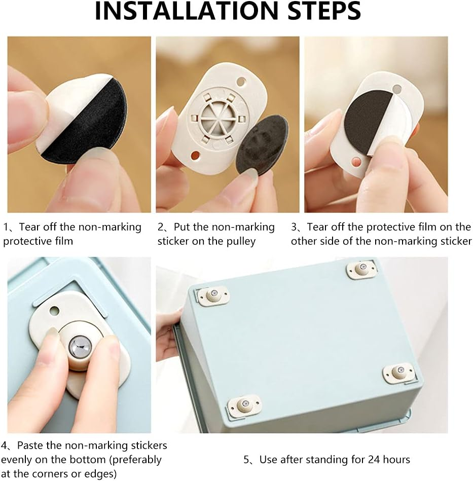 🏠Self-adhesive mini casters that can rotate 360 degrees🏠