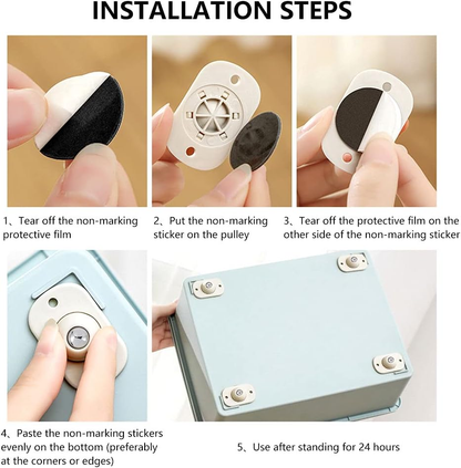 🏠Self-adhesive mini casters that can rotate 360 degrees🏠