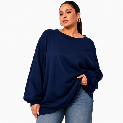 Women's Off-Shoulder Loose-Fitting Sweatshirt – Soft and Comfortable, Slim Fit