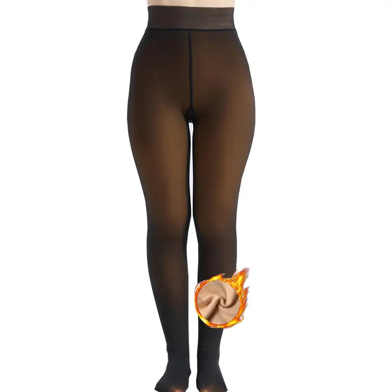 Women’s Fleece-Lined Fake Sheer Thermal Tights