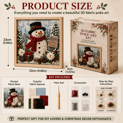 🎄 Christmas Magic: 3D Fabric Poke Art Kit – DIY Holiday Craft & Festive Home Decor