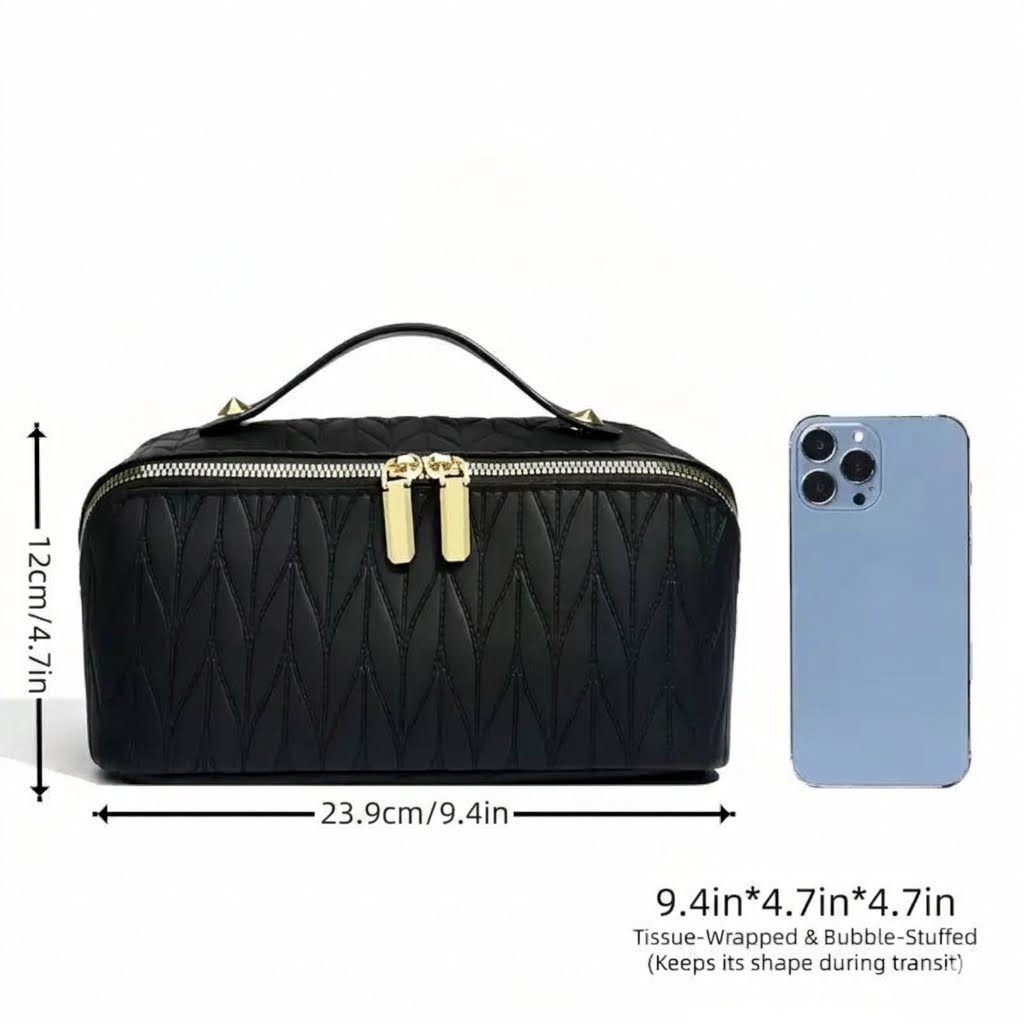 Luxury Waterproof Double-Zipper Travel Toiletry Bag