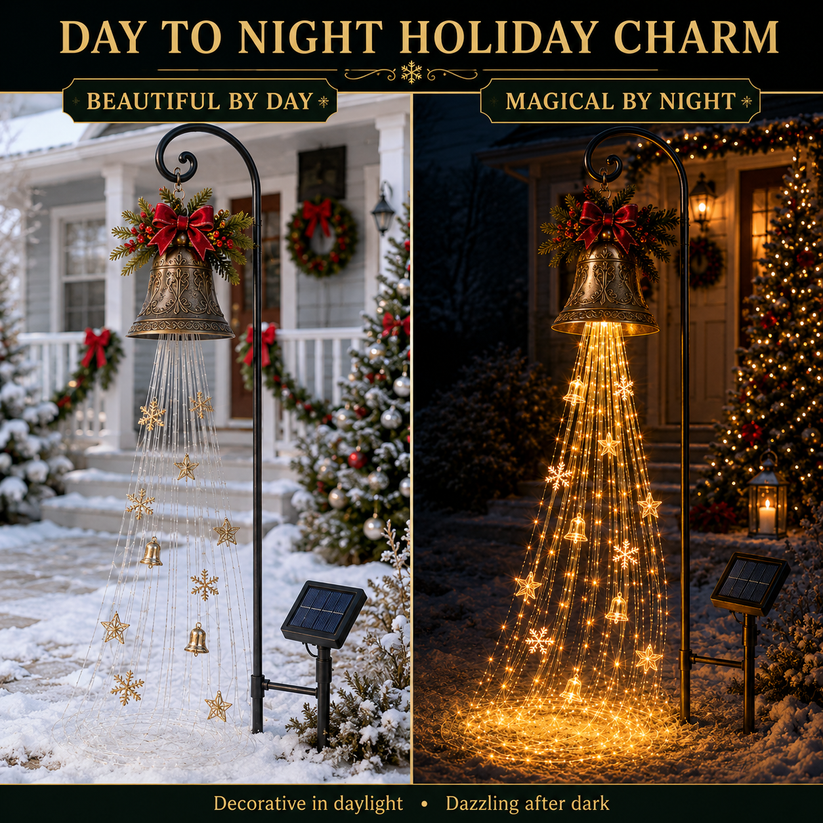 🎄 Christmas Bell Cascade Solar Yard Light