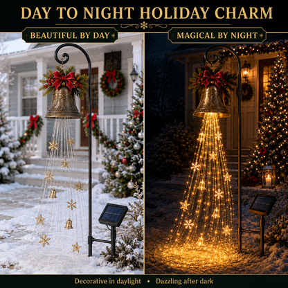 🎄 Christmas Bell Cascade Solar Yard Light
