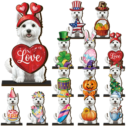 Cute animal wooden signs with multiple magnetic holiday accessories