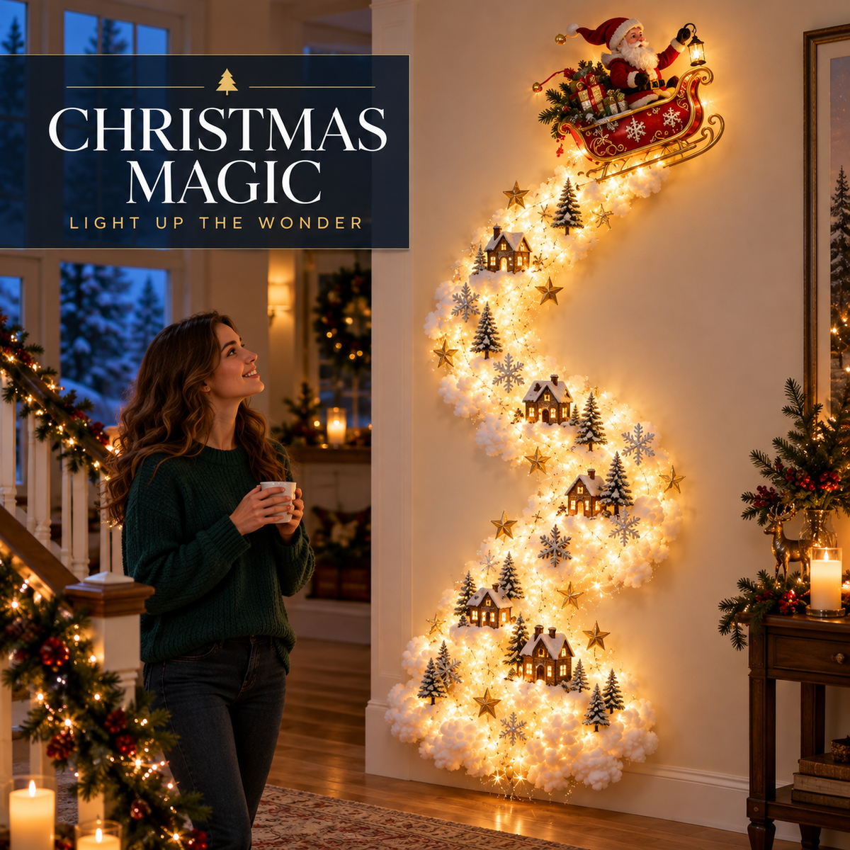 Christmas Magic Trail Wall Light – Turn Walls Into Holiday Wonder