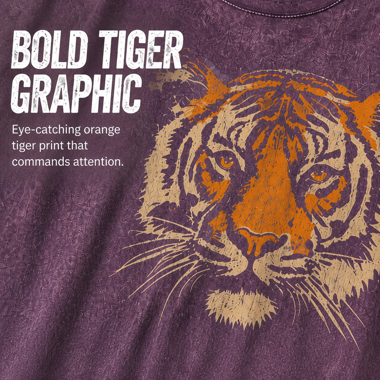 Unisex Retro Tiger Stripe Pattern Short-Sleeve T-Shirt
