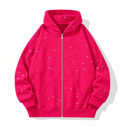 ✨️2026 NEW Men's Sequined Hooded Sweatshirt with Zipper and Pockets✨️