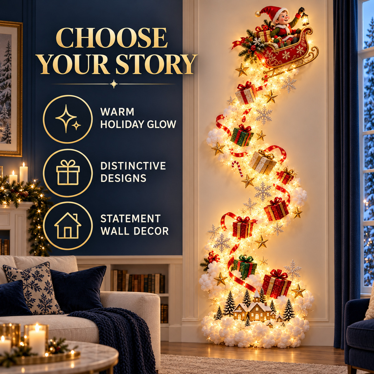 Christmas Magic Trail Wall Light – Turn Walls Into Holiday Wonder