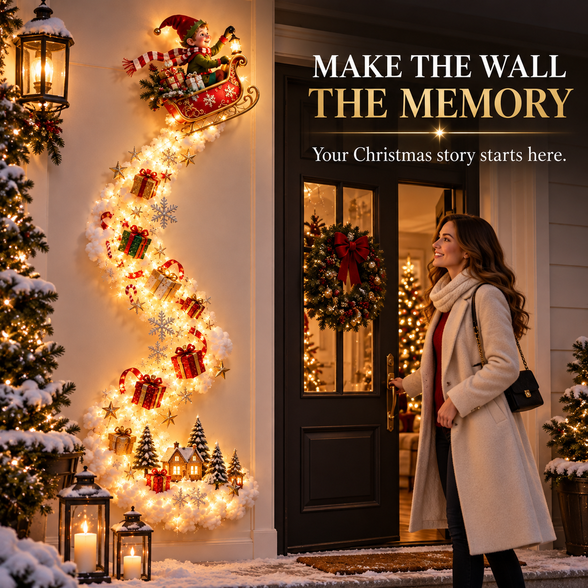 Christmas Magic Trail Wall Light – Turn Walls Into Holiday Wonder