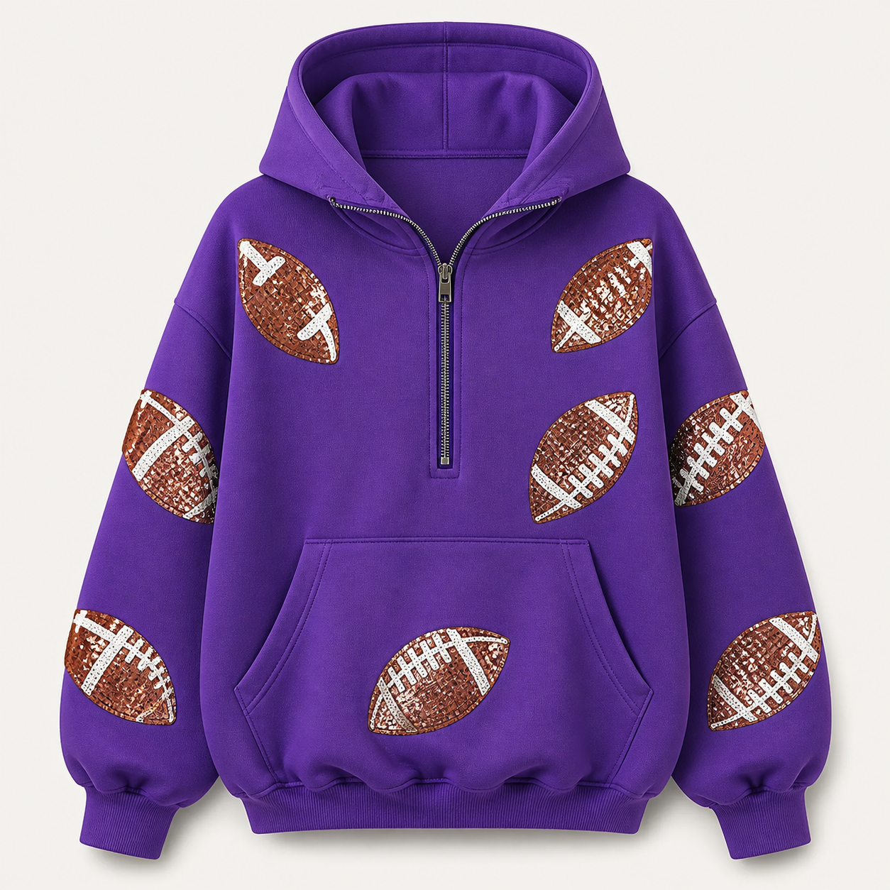 Women's Sequin Football Hoodie Bring The Sparkle To Game Day