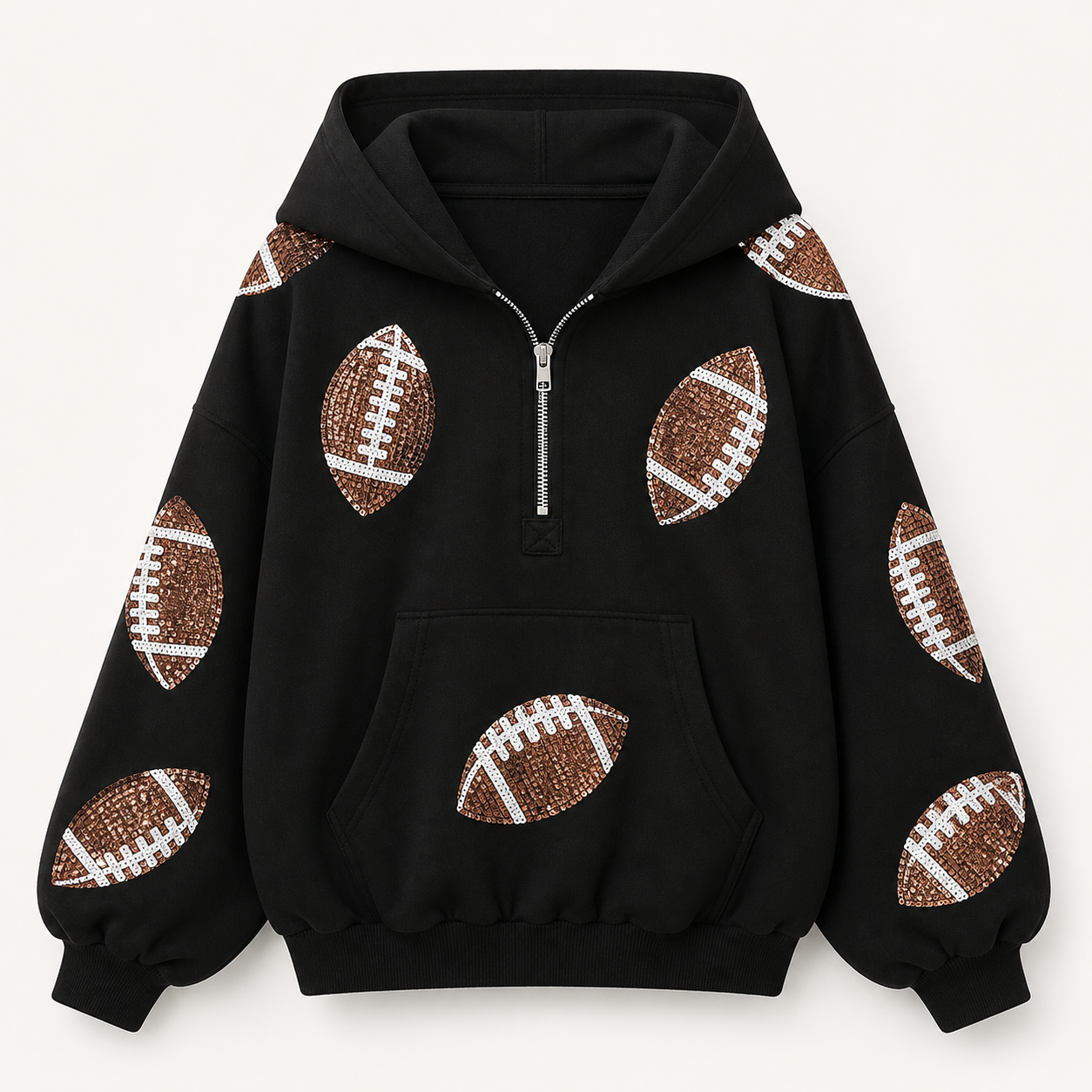 Women's Sequin Football Hoodie Bring The Sparkle To Game Day