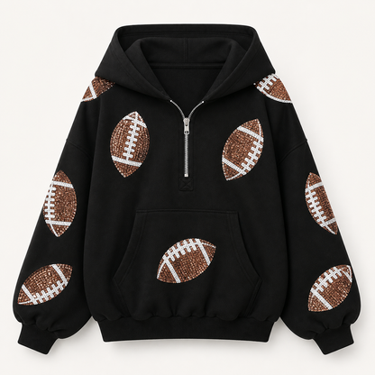 Women's Sequin Football Hoodie Bring The Sparkle To Game Day