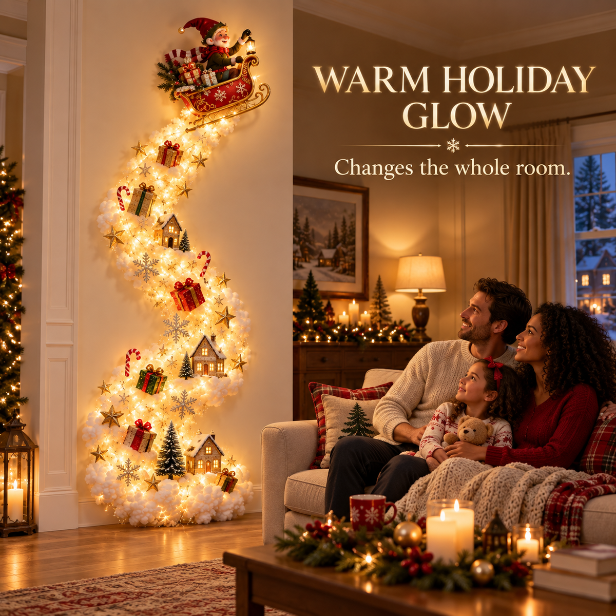 Christmas Magic Trail Wall Light – Turn Walls Into Holiday Wonder