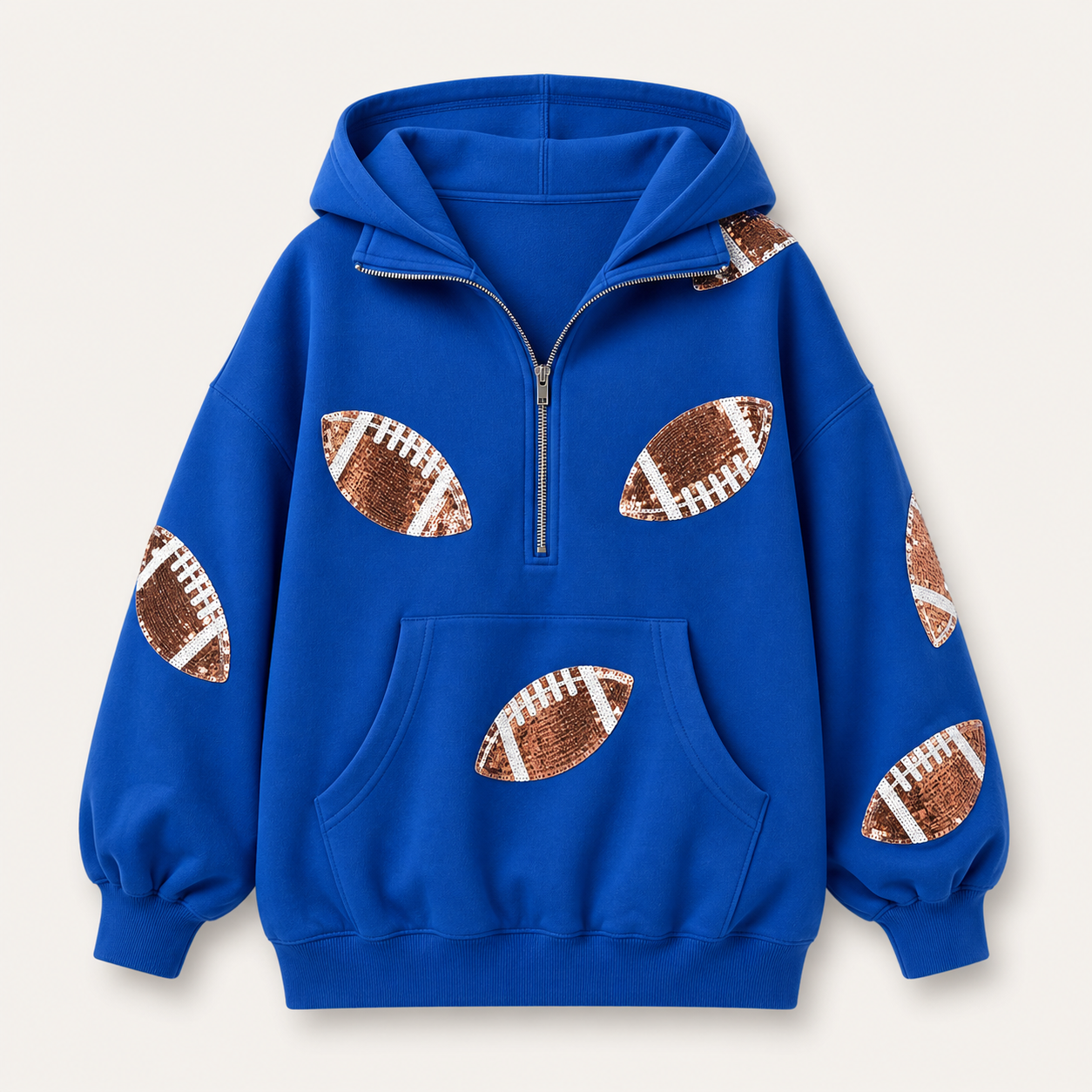 Women's Sequin Football Hoodie Bring The Sparkle To Game Day