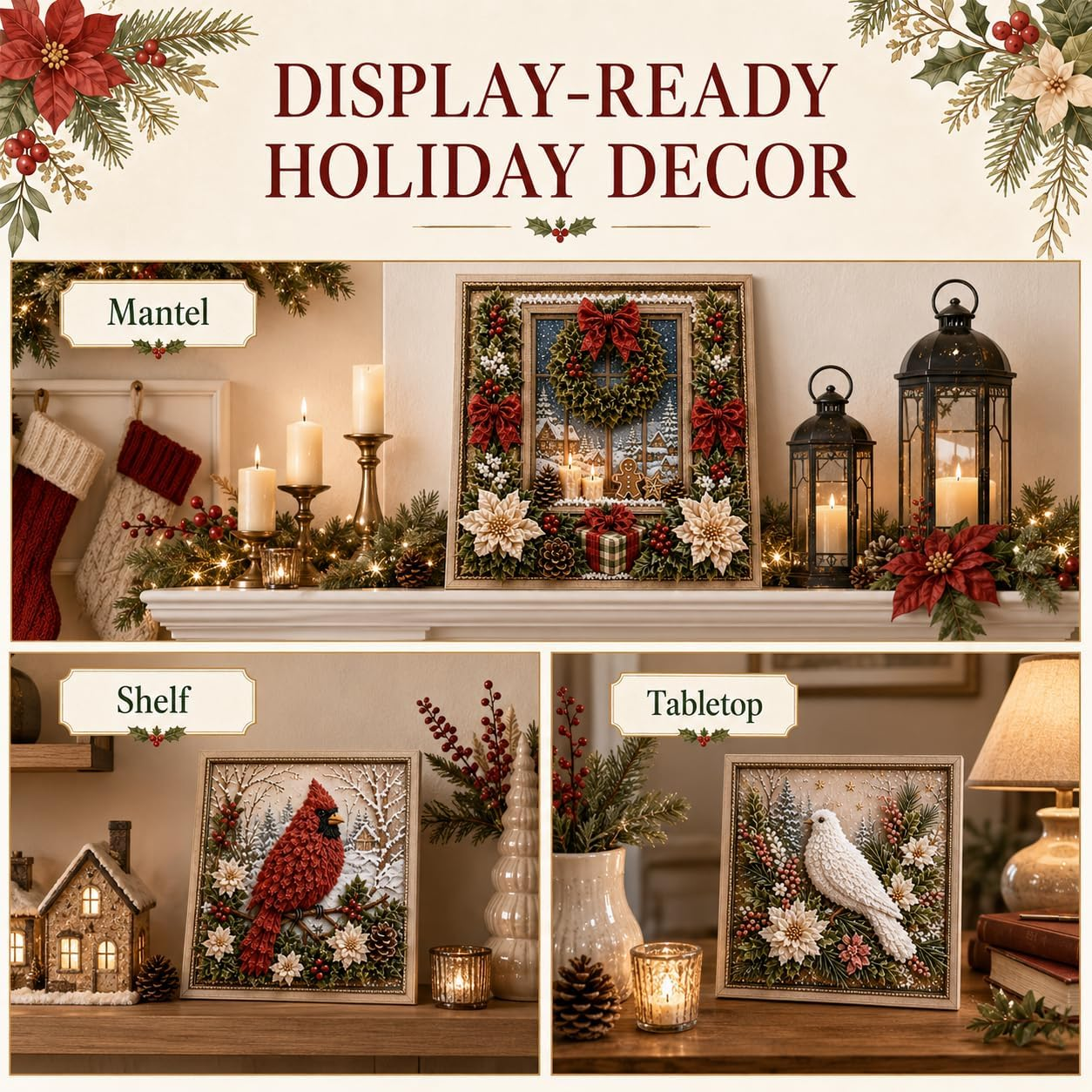 3D Christmas Fabric Poke Art Kit