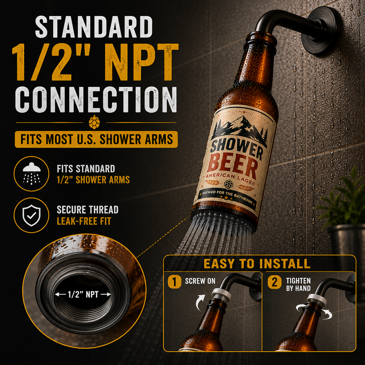 🍺Beer bottle-shaped shower head – the ultimate gift for beer lovers🍺