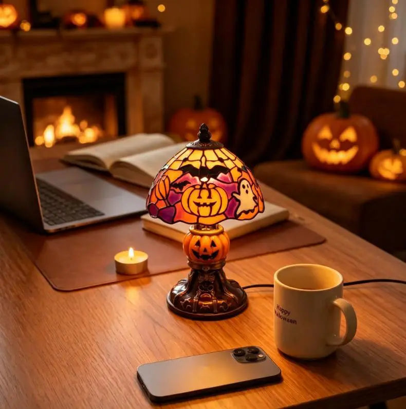 🎃Retro Pumpkin Bat Pattern Single Desk Lamp — Vintage Glow Night Light🎃