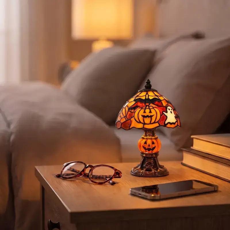 🎃Retro Pumpkin Bat Pattern Single Desk Lamp — Vintage Glow Night Light🎃