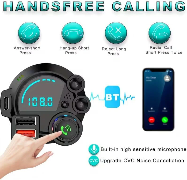 🚗Type-C car charger and Bluetooth 5.3 FM transmitter🚗