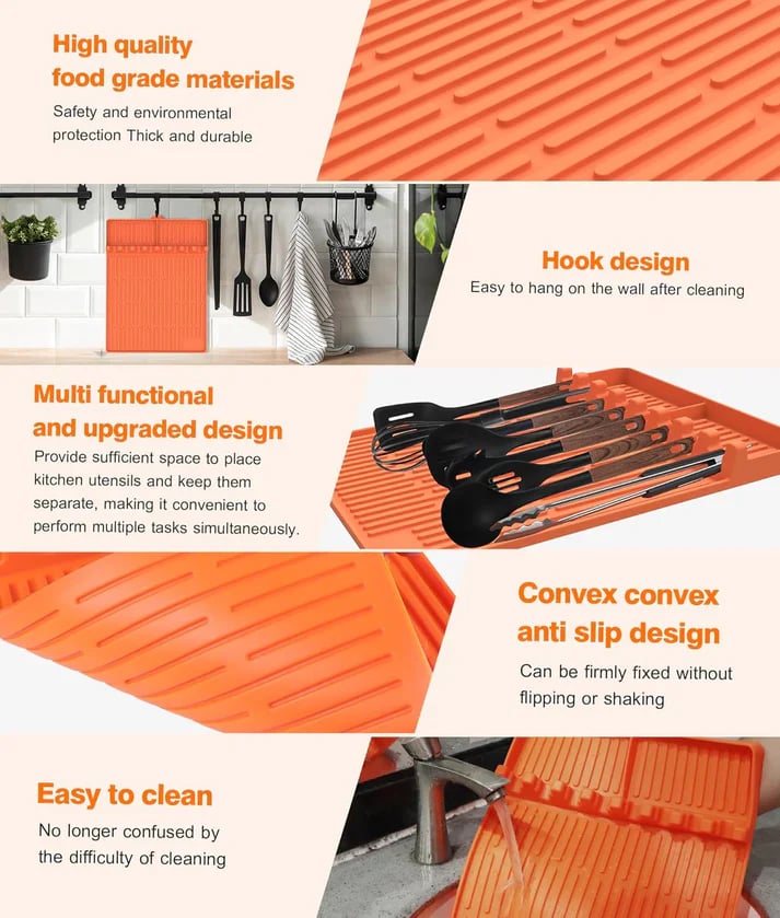 🌞Summer Sale 49% OFF🍖Silicone BBQ Side Shelf Mat — Keep Tools Clean & Close