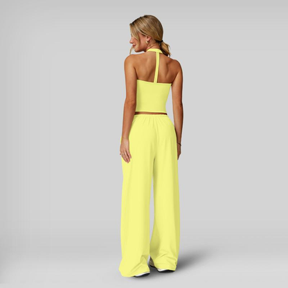 🏃‍♀️Sportswear Set – Adjustable V-neck tank top and wide-leg pants🏃‍♀️