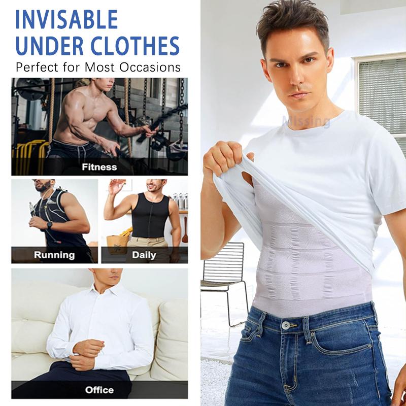 Instant Slimming: Men's Chest & Belly Compression Shaping Vest