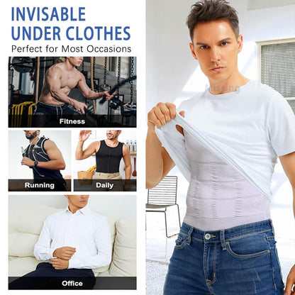 Instant Slimming: Men's Chest & Belly Compression Shaping Vest