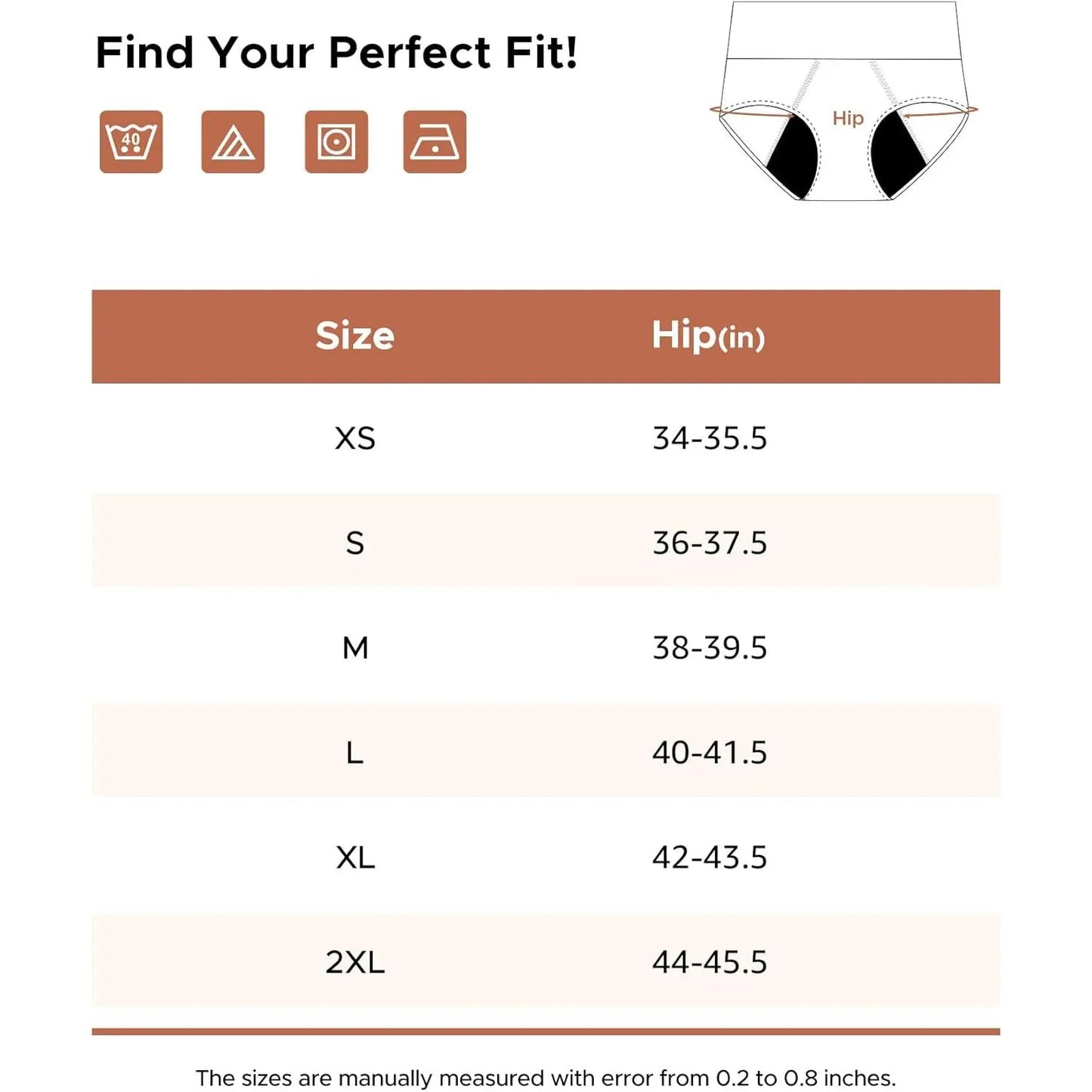 Women's High Waisted Bamboo Viscose Heavy Flow Period Panties 3-Pack