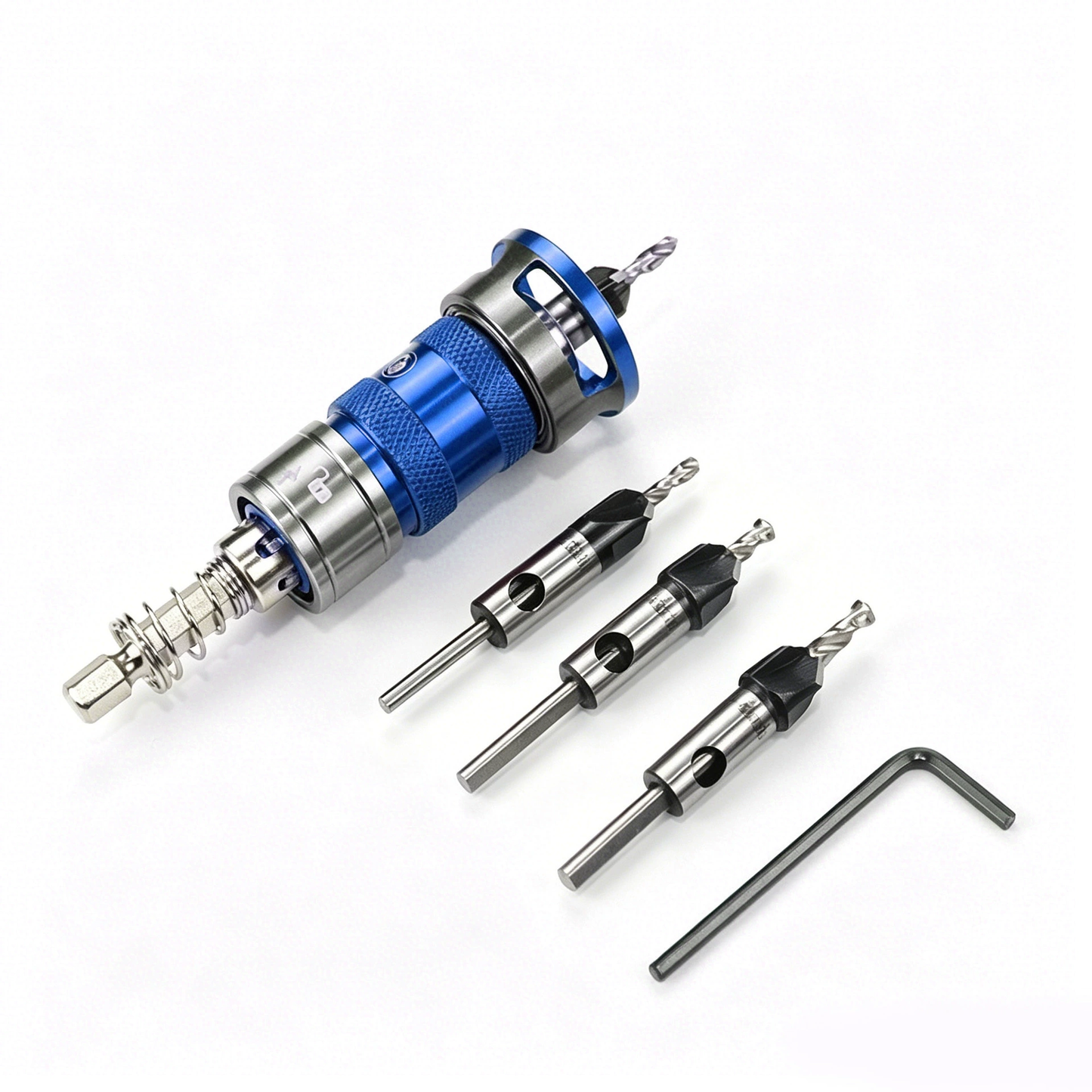 High carbon steel four-flute countersunk drill bit set