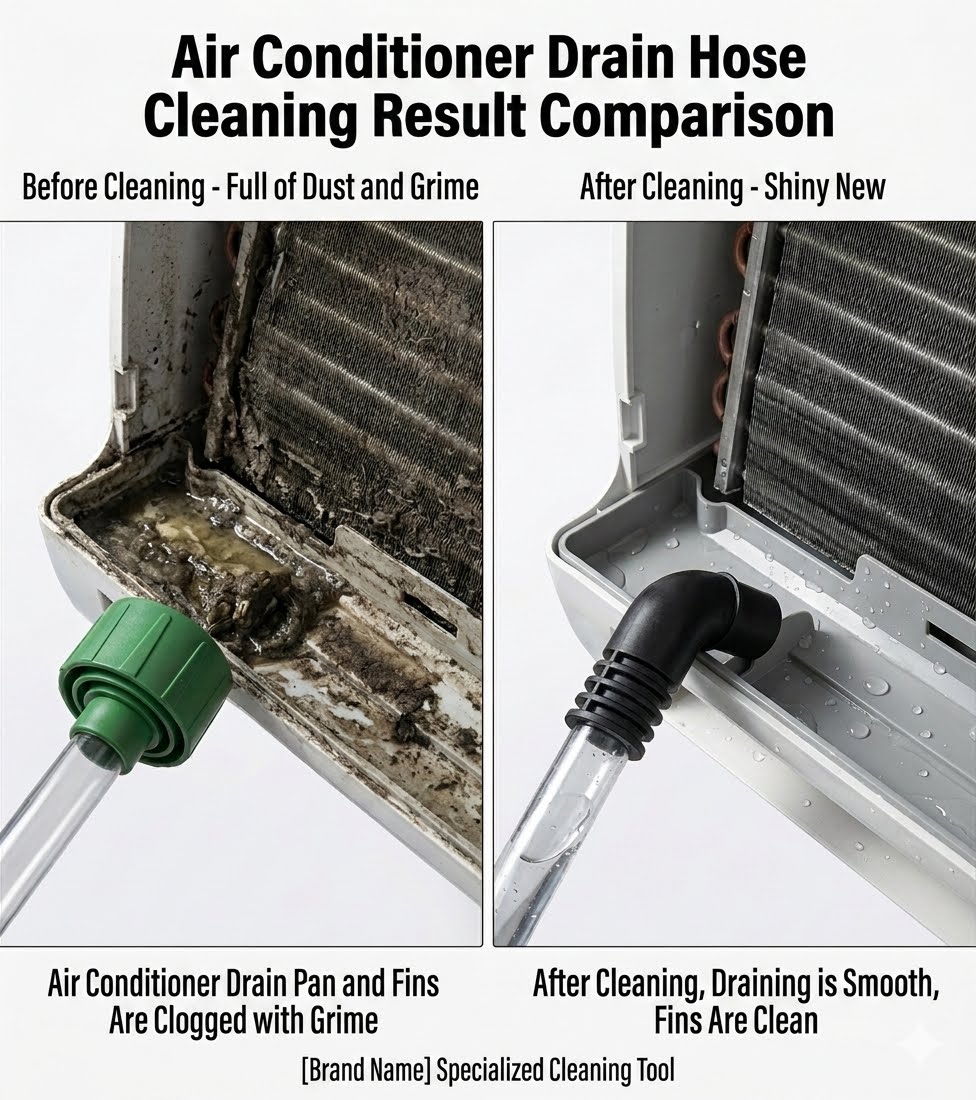 Drain Line Cleaner Adapter - Evacuates & Unclogs HVAC to PVC Lines - Universal Fit Unclogger Tool With Clear Visibility