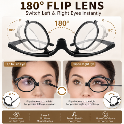 Apply Eye Makeup Clearly — Magnifying Flip Lens Makeup Glasses