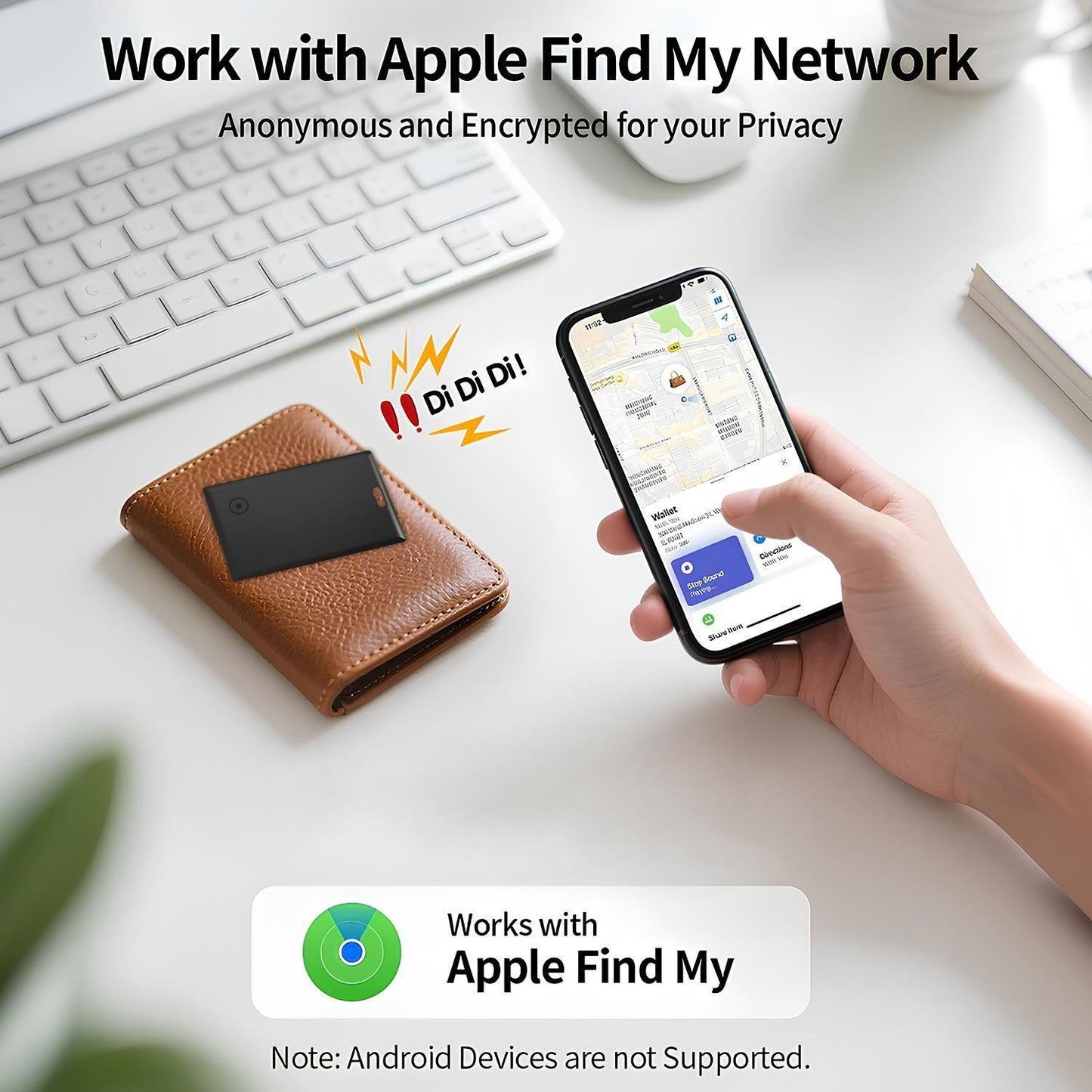 💖Hot 48% OFF🌹2026 Slim Bluetooth Tracker Card | Apple MFi Certified | Works with Find My 📱