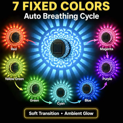 Seven-Color Changing Solar Mandala Projection Wall Light