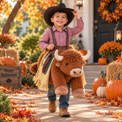 🐂Kids Ride-On Cowboy Bull Halloween Costume🐂